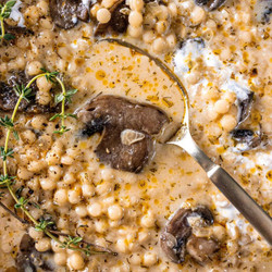 Creamy Mushroom &amp; Pearl Couscous Soup