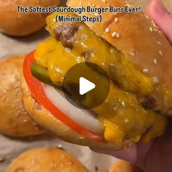Soft Sourdough Burger Buns