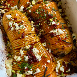 Hasselback Butternut Squash with Feta