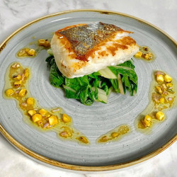 Hake With Charred Sweetcorn Dressing