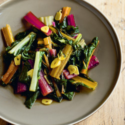 Smothered Rainbow Chard with Garlic