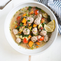 Crockpot Mini Turkey Meatball Vegetable Soup