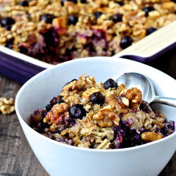 Blueberry Apple &amp; Walnut Baked Oatmeal