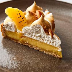Clementine Tart With Italian Meringue And Caramelised Macadamias