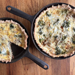 Broccoli, Caramelized Onion, And Sharp Cheddar Quiche