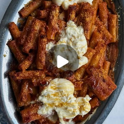 Baked Gochujang Vodka Pasta With Burrata And Hot Honey