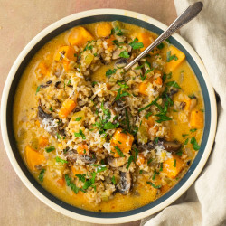 Sweet Potato Mushroom And Wild Rice Soup