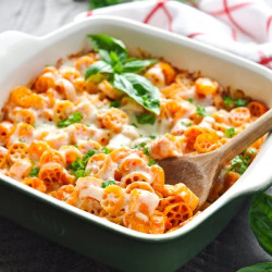 Dump-and-bake Wagon Wheel Pasta Casserole