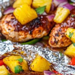 Hawaiian Bbq Chicken And Pineapple Foil Packets