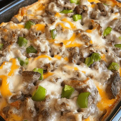 Philly Cheese Steak Casserole