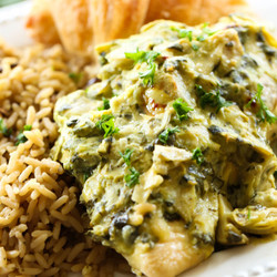 Creamy Spinach Artichoke Chicken - Chef In Training
