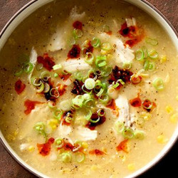 Chili Crisp Chicken And Corn Soup