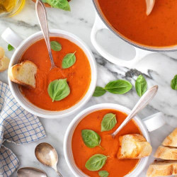 Tomato Basil Soup w fresh tomatoes