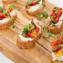 Roasted Pepper And Goat Cheese Bruschetta