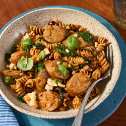 One-pot Spinach, Chicken Sausage &amp; Feta Pasta