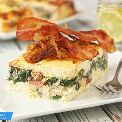 Savory Keto Cheesecake With Spinach, Bacon And Caramelized Onion | Ketodiet Blog