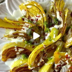 Braised Fennel With Lime Yoghurt Sauce