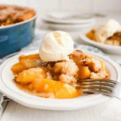 Amaretto Peach Pecan Cobbler