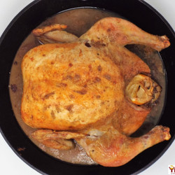 Cast Iron Lemon And Garlic Roast Chicken