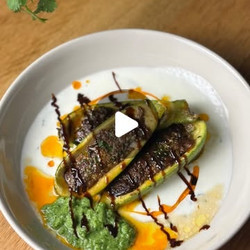 Stuffed Zucchini With Yogurt Sauce