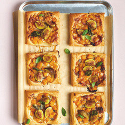Squash And Blue Cheese Tart With Figs And Pecans
