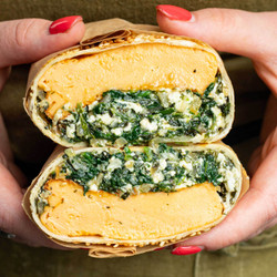 Spanakopita Breakfast Wraps