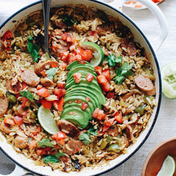 Skillet Tex-mex Orzo With Chicken Sausages