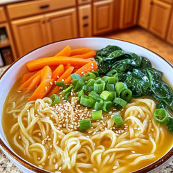 Nourishing Ginger And Garlic Broth With Noodles