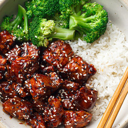 Sticky Gochujang + Marmalade Tofu