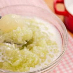 Coconut Rice Pudding W/ Longans ข้าวเหนียวเปียกลำไย