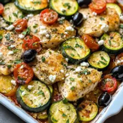 Mediterranean Chicken Zucchini Bake