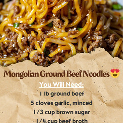 Mongolian Ground Beef Noodles