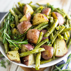 Garlic Herb Roasted Potatoes And Green Beans