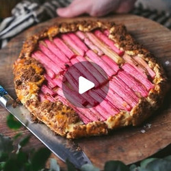 Rhubarb Galette With Custard