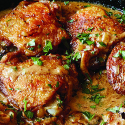 Chicken Thighs With Creamy Mustard Sauce  | Recipes