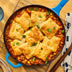 Skillet Curry Chickpea Potpie
