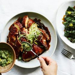 Sunda’s Masterstock-poached Chicken With Ginger And Spring Onion Relish