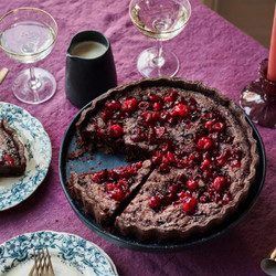 Spiced Cranberry And Chocolate Tart