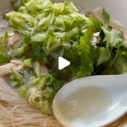 Chicken Noodle Soup With Golden Clear Chicken Broth