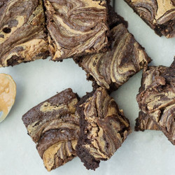 Fudgy Peanut Butter Swirl Avocado Brownies