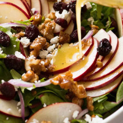 Apple Salad With Candied Walnuts And Cranberries