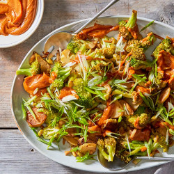 Charred Broccoli With Sriracha Almond Butter Sauce