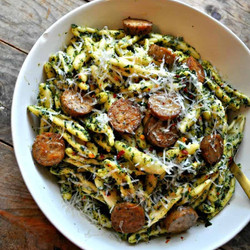 Vegan Roasted Kale Pesto Pasta