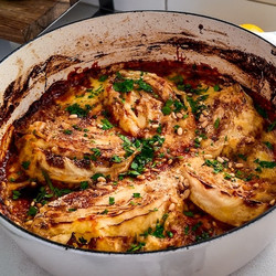 Cheesy Cabbage Bake With Rich Tomato Sauce