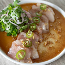 Spicy Hamachi Crudo w/ Yuzu Ponzu Sauce