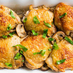 Chicken Thighs With Mushrooms And Shallots