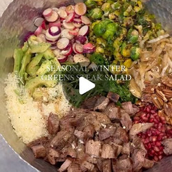 Grilled Steak Salad With Kale, Arugula, And Brussels Sprouts