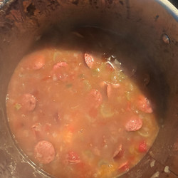 Cajun 15 bean soup with andouille sausage