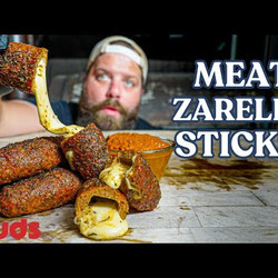 Smoky Cheesy Stretchy Mozzarella Sticks