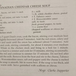 Canadian Cheddar Cheese Soup